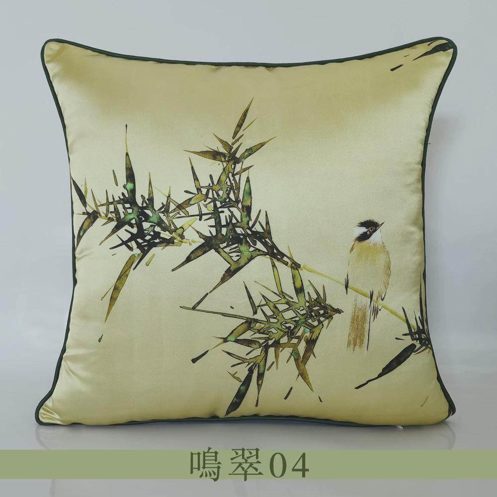A10L新中式古典竹子茶室抱枕套靠垫套办公M室沙发靠枕腰靠单面印,淘宝优惠券,粉丝福利购,淘宝优惠卷