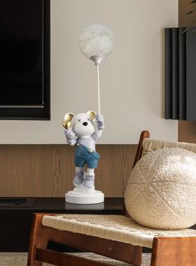 熊暴力视摆件客厅遥控小夜灯桌面家居电柜玄关饰装品乔迁新EH8708