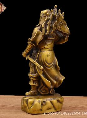 宏达铜器 厂家黄铜忠义关公武财神家居吉祥摆件