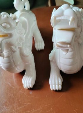 白色陶瓷貔貅摆件27*19cm大只办公室客厅电视柜家居装饰开业礼品