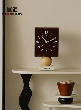 WOZOOM屋准桌面轻奢时钟摆件入户玄关摆台式钟表客厅创意装饰座钟