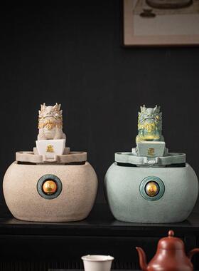 国潮瑞兽麒麟流水生财摆件循环水喷泉家居客厅礼品入户桌面装饰品