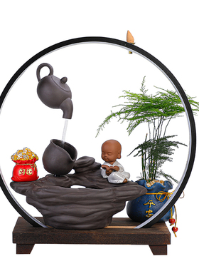 创意悬壶流水招财生财摆件家居客厅办公室桌面装饰品乔迁开业礼品