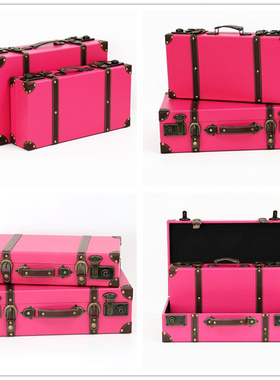 复古手提旅行箱摆件道具箱摆设 创意家装饰品家居摆饰仿古皮箱