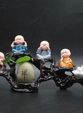 禅意小和尚家居装饰工艺品摆件客厅玄关电视酒柜办公桌面礼物摆设