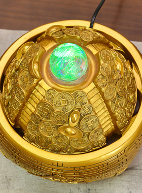 财水摆件循环水风水斗日进轮金招流客厅桌R面店铺开业送礼品