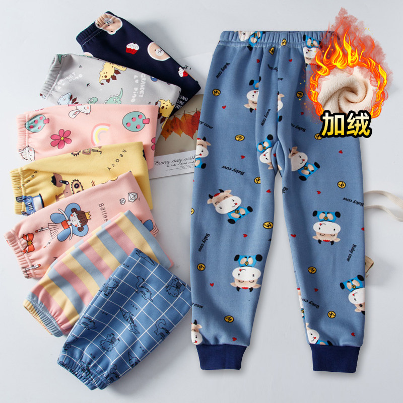 儿童加厚加绒保暖裤男童女童秋裤单条宝宝中大童打底衬线裤秋冬季,淘宝优惠券,粉丝福利购,淘宝优惠卷