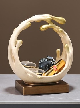 高档创意风生水起入户玄关摆件好寓意新房客厅装饰品钥匙收纳摆件