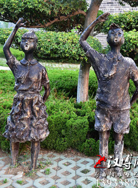 不锈钢少先队员人物雕塑校园主题红领巾少年学生铸铜雕像城市雕塑