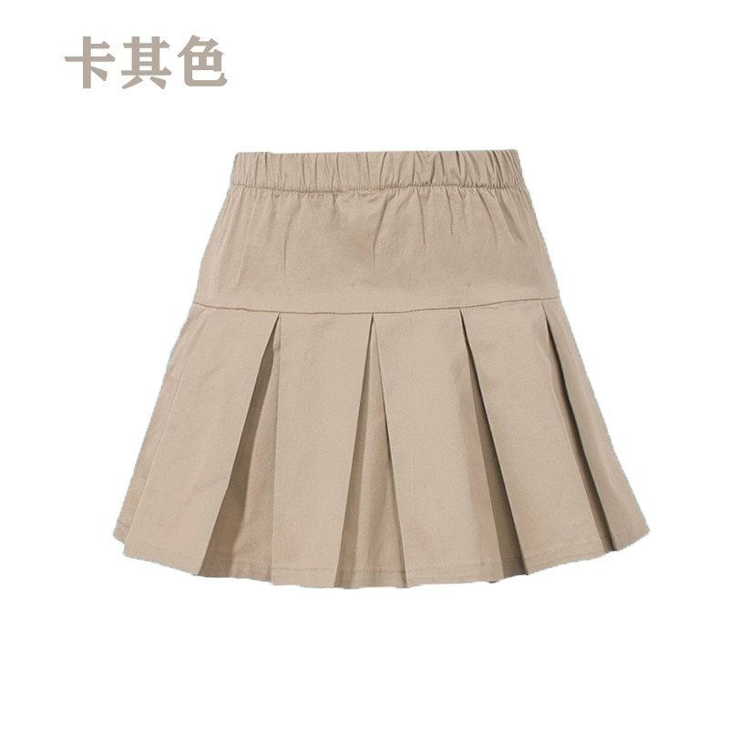 女童卡其半身裙中大童薄儿童女孩米色校服班服裙学生藏青百褶裙子,淘宝优惠券,粉丝福利购,淘宝优惠卷
