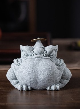 新中式三足天机金蟾茶宠摆件创意招财蟾蜍店铺开业礼品桌面装饰品