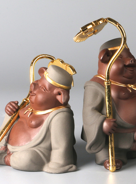 百造山天蓬元帅猪八戒精品紫砂养办公桌面书房家居鱼缸