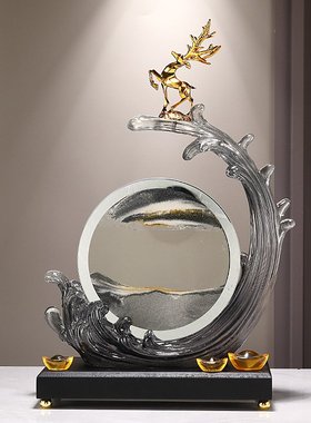 风生水起流沙画摆件家居电视柜酒柜办公室装饰开业乔迁礼品