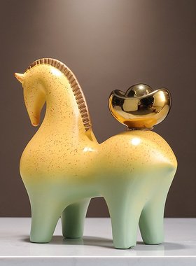 马上有钱马摆件招财客厅书房电视柜酒柜装饰品办公室乔迁新居礼品