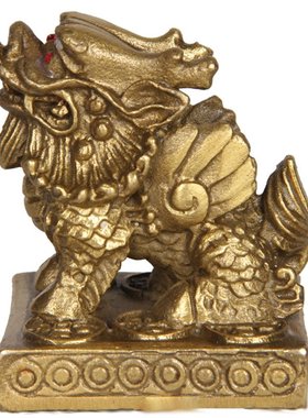 杨铜记  铜貔貅摆件 双角貔貅 坐貔貅 母貔貅 02麒麟