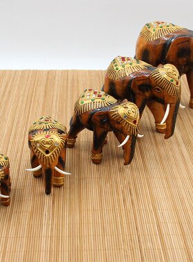 东南亚大象摆件泰式客厅创意大象家居饰品树脂工艺品开业礼品