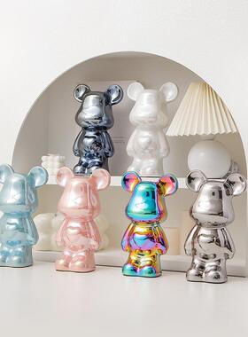 新潮的28厘米陶瓷电镀护理熊高品质可访问的豪华入口酒柜装饰品客