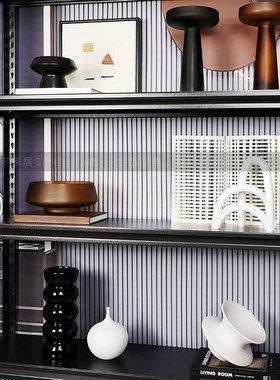 简约现代样板间高级感轻奢书架书柜桌面装饰摆件花器挂画饰品组合