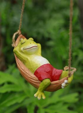 可爱小狗秋千挂件创意仿真动物摆件户外花园庭院阳台树上装饰挂饰