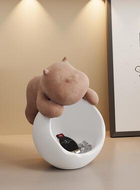 创意狗玄关钥匙收纳摆件轻奢高档客厅布置装饰用品搬新家乔迁礼物