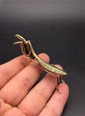 手工蜜蜂纯铜创意螳螂仿古铜器蟋蟀蜗牛书房办公室装饰工艺品收藏