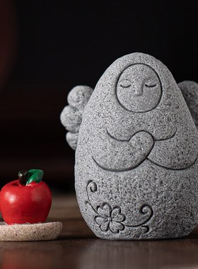 仿古小天使茶宠小摆件创意塞尔达传说海利亚女神像盆栽造景装饰品