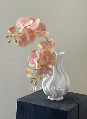 复古蝴蝶兰 兰花仿真花红色粉色绿色假花摆设装饰客厅家居插花