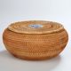 Handmade rattan storage box, candy box, dried fruit box, snack box, storage box, jewelry box, drum-shaped round tea can
