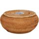 Handmade rattan storage box, candy box, dried fruit box, snack box, storage box, jewelry box, drum-shaped round tea can