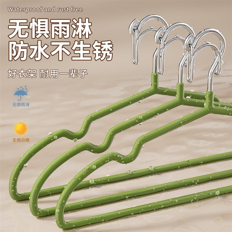 加粗防风衣架自动卡扣固定家用挂衣高楼室外阳台防吹走掉落晾晒架 - 图3