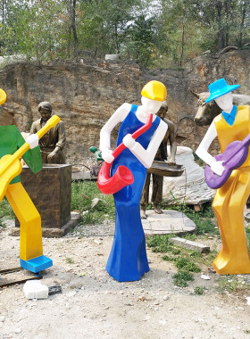 石膏定制招财雕像酒店公园广场酒吧抽象几何切面音乐人物雕塑摆件