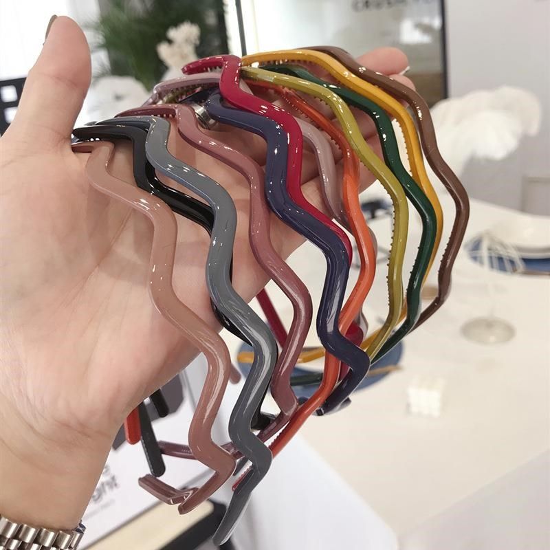 黄色亮面波浪细发箍!防滑发窟!塑料简约洗脸头箍发卡头饰女,淘宝优惠券,粉丝福利购,淘宝优惠卷