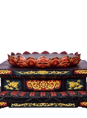 佛像莲花底座菩萨加高金刚台座须弥座实木佛台木雕纯手工垫高增高