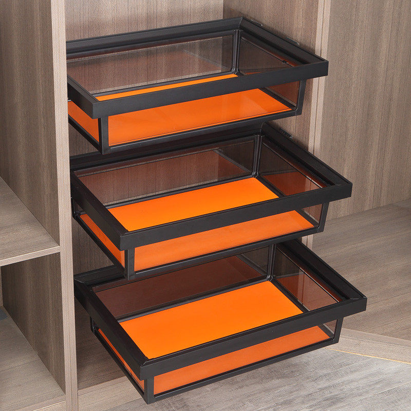 衣柜拉篮抽屉式裤架伸缩内置收纳篮衣橱衣帽间玻璃储物篮五金配件,淘宝优惠券,粉丝福利购,淘宝优惠卷