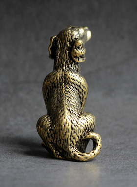 实心纯黄铜办公桌面小摆件生肖狗古铜茶宠饰品工艺品礼品手把玩件