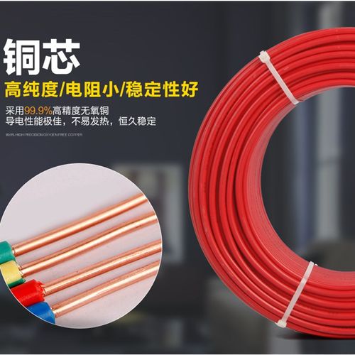 电线2.5家装国标4平方铜芯电线家用铜线1.5/6/10纯铜BV线单芯电缆 - 图1