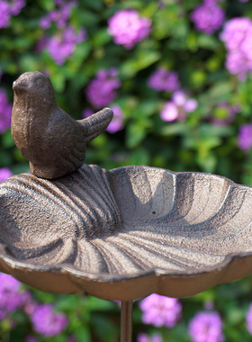 花园铸铁小鸟花插爬藤架包邮小动物麻绳架铁艺托盘复古收纳摆件