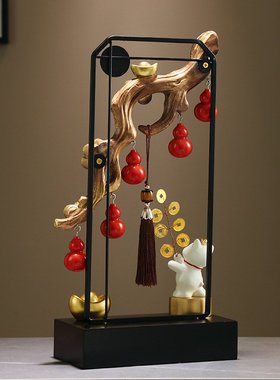 五福临门葫芦招财猫摆件中式高端客厅办公室乔迁开业装饰源头工厂