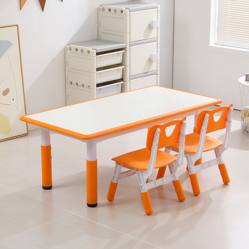 Kindergarten tables and chairs plastic liftable graffiti children's tables and chairs learning table painting eating game table