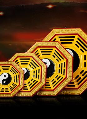 实木八卦镜子大门上对电梯厕所门阳台窗户 家用雕刻挂件 卧室玄关