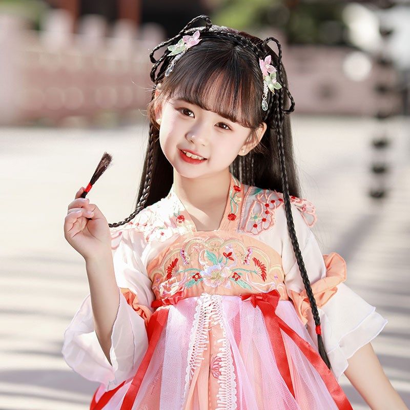 儿童汉服头饰假发包古装一体式懒人发箍造型古风辫子演出假发,淘宝优惠券,粉丝福利购,淘宝优惠卷