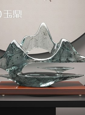 新中式创意假山摆设招财客厅玄关办公室摆设禅意乔迁新居礼物高端