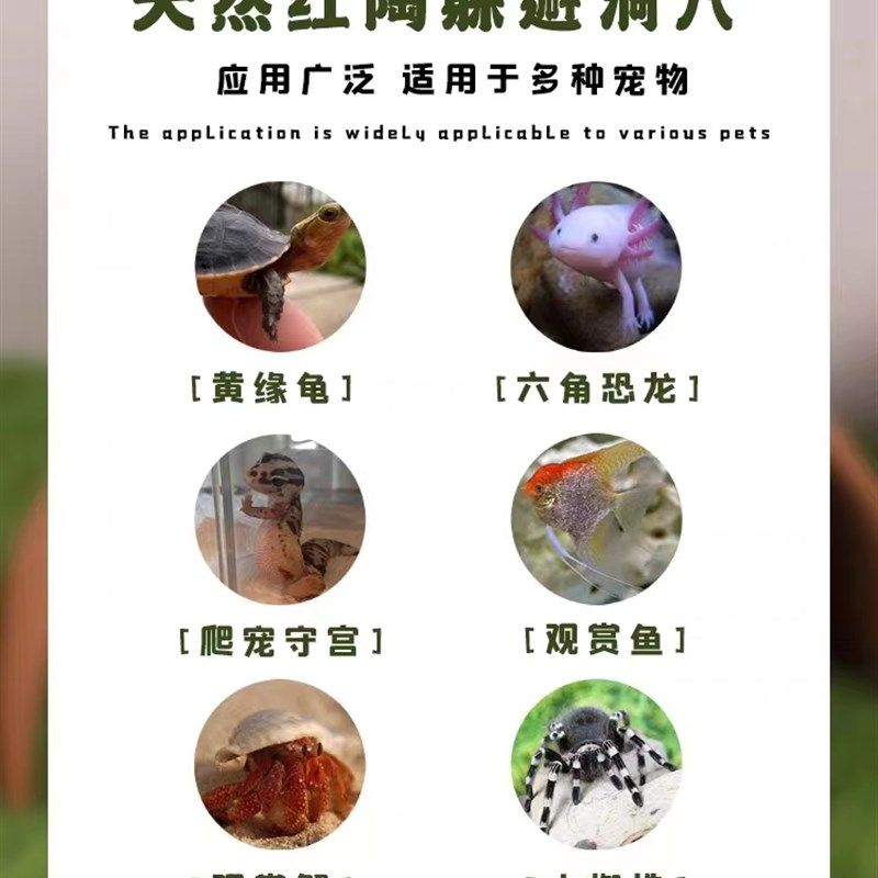 爬虫陆龟乌龟半水龟豹纹守宫蜘蛛鬃狮蜥蜴陶土躲避洞穴晒台瓦片状,淘宝优惠券,粉丝福利购,淘宝优惠卷