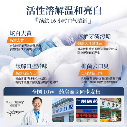 白云山医研专效修复牙膏护龈抗敏7天修护型成人清新口气官方正品 - 图2
