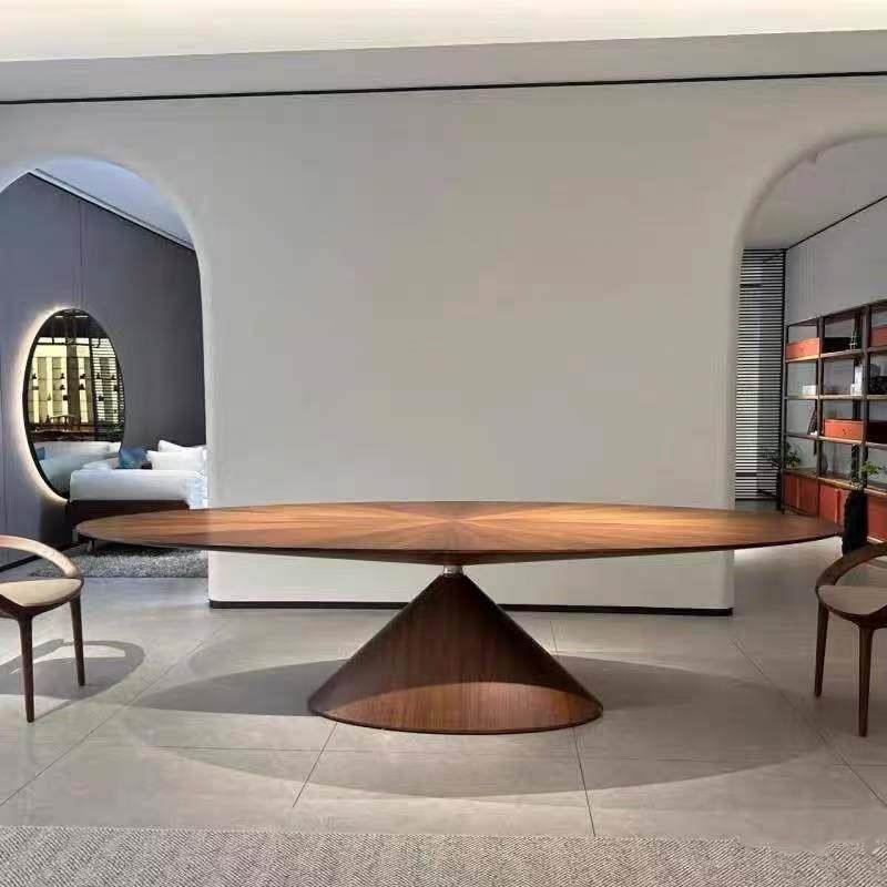 现代极简椭圆形全实木飞碟餐桌设计师高级感客厅别墅高档型餐厅桌,淘宝优惠券,粉丝福利购,淘宝优惠卷