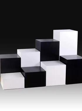 儿童摄影道具正长方形几何体静物拍摄台产品拍照木墩地台白色方块