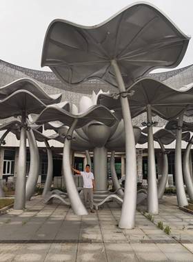 大型镜面不锈钢雕塑定制厂家镂空镀锌板耐候钢户外景观廊架雕塑