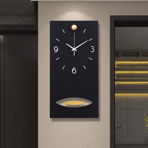 时钟挂钟客厅现代简约长型极简家用挂表时尚竖款网红创意轻奢钟表 - 图0