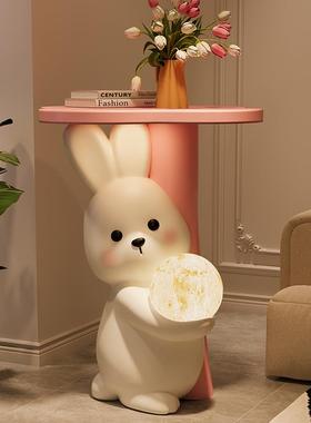 创意可爱兔子落地大型摆件客厅沙发边几卧室床头灯小夜灯乔迁礼物