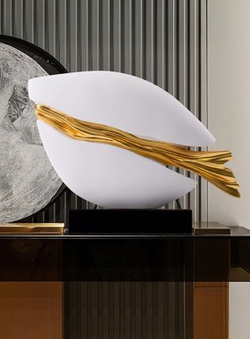 由居 创意艺术大鱼雕塑落地轻奢摆件酒店样板房别墅书房软装玄关